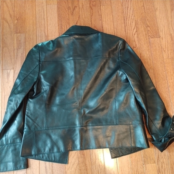 Andrew Marc New York Black Soft Leather Snap front Jacket S - Picture 4 of 12